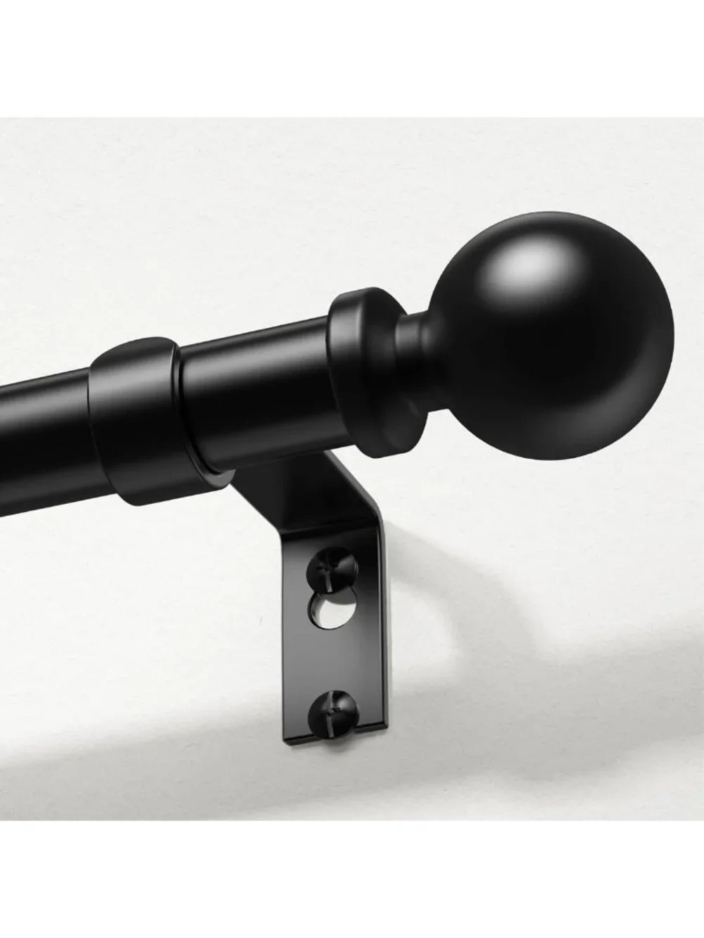 Adjustable 36-91 Inch Black Heavy Duty Curtain Rods for Modern Window Treatments
